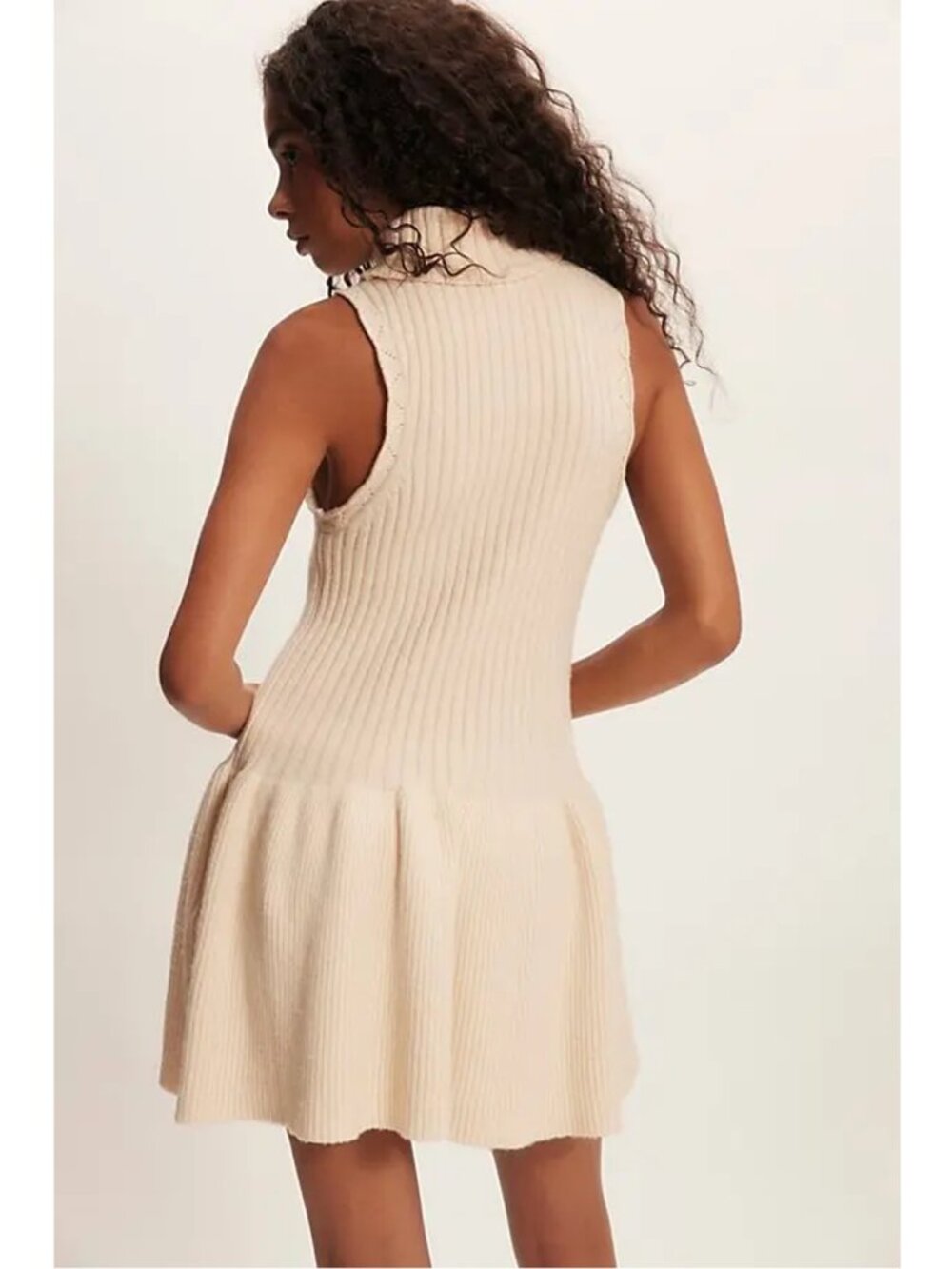 NWT New $128 Free People Millie Sweater Mini Dress In White Swan Size XL - Picture 2 of 8